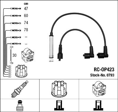 NGK 0793 - Augstsprieguma vadu komplekts ps1.lv