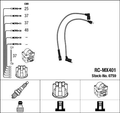 NGK 0759 - Augstsprieguma vadu komplekts ps1.lv