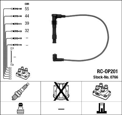 NGK 0766 - Augstsprieguma vadu komplekts ps1.lv