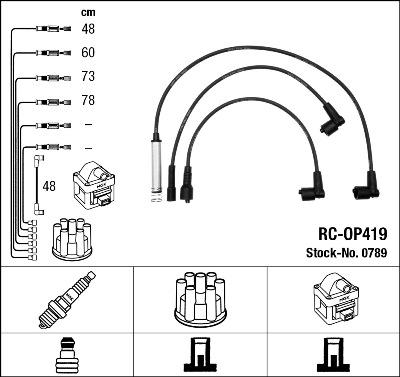 NGK 0789 - Augstsprieguma vadu komplekts ps1.lv