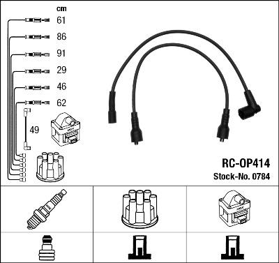 NGK 0784 - Augstsprieguma vadu komplekts ps1.lv