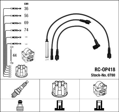 NGK 0788 - Augstsprieguma vadu komplekts ps1.lv