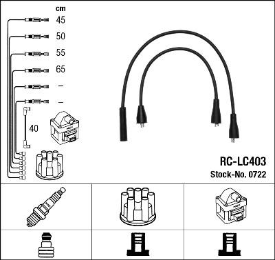 NGK 0722 - Augstsprieguma vadu komplekts ps1.lv