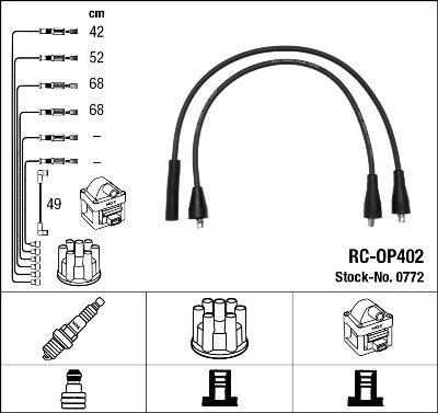 NGK 0772 - Augstsprieguma vadu komplekts ps1.lv