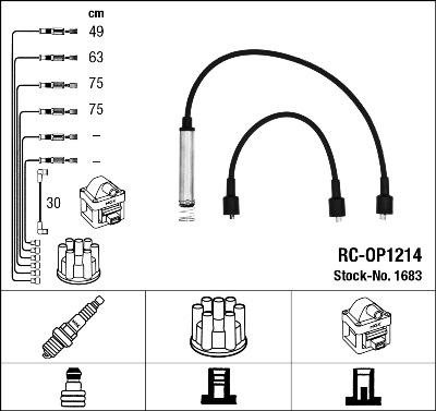 NGK 1683 - Augstsprieguma vadu komplekts ps1.lv