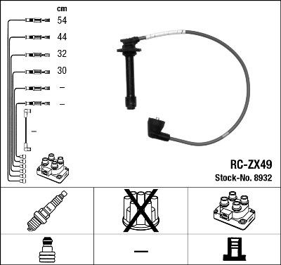 NGK 8932 - Augstsprieguma vadu komplekts ps1.lv