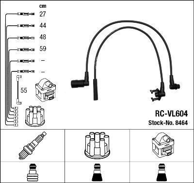 NGK 8464 - Augstsprieguma vadu komplekts ps1.lv