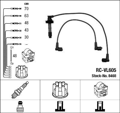 NGK 8468 - Augstsprieguma vadu komplekts ps1.lv