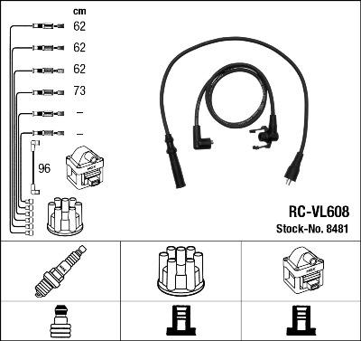 NGK 8481 - Augstsprieguma vadu komplekts ps1.lv