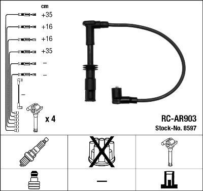 NGK 8597 - Augstsprieguma vadu komplekts ps1.lv