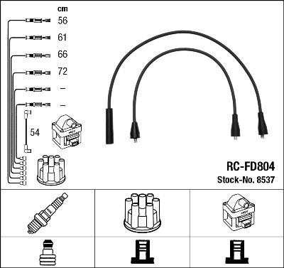 NGK 8537 - Augstsprieguma vadu komplekts ps1.lv