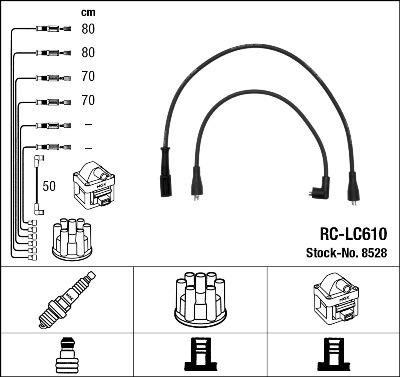 NGK 8528 - Augstsprieguma vadu komplekts ps1.lv