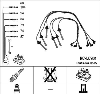 NGK 8575 - Augstsprieguma vadu komplekts ps1.lv