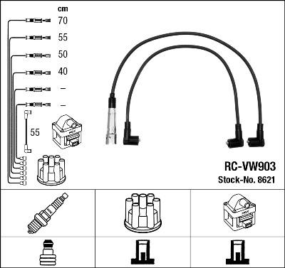 NGK 8621 - Augstsprieguma vadu komplekts ps1.lv