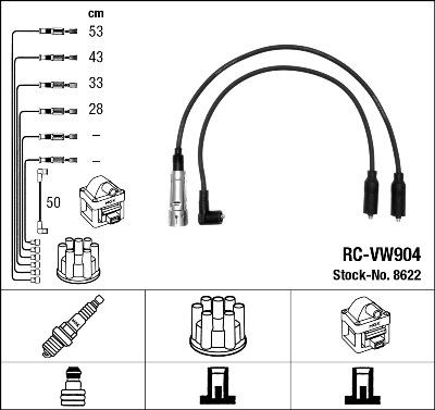 NGK 8622 - Augstsprieguma vadu komplekts ps1.lv