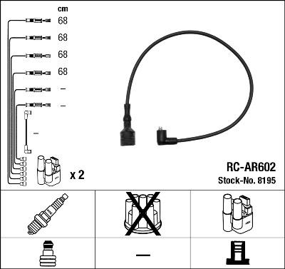 NGK 8195 - Augstsprieguma vadu komplekts ps1.lv