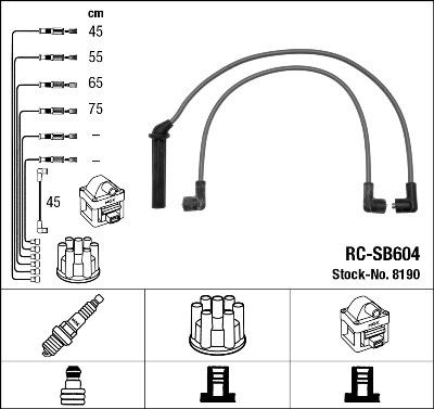 NGK 8190 - Augstsprieguma vadu komplekts ps1.lv