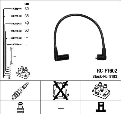 NGK 8193 - Augstsprieguma vadu komplekts ps1.lv