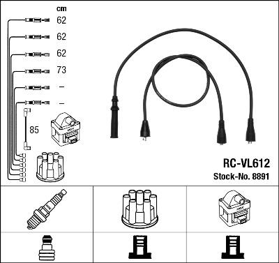 NGK 8891 - Augstsprieguma vadu komplekts ps1.lv