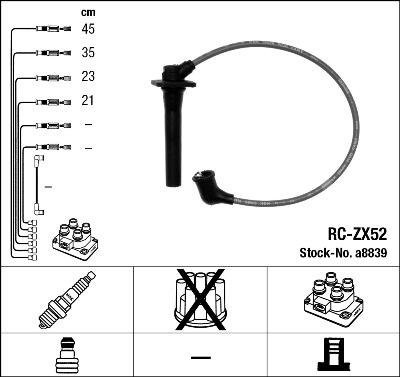 NGK 8839 - Augstsprieguma vadu komplekts ps1.lv