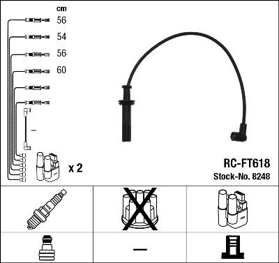 NGK 8248 - Augstsprieguma vadu komplekts ps1.lv