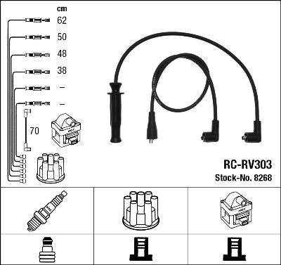 NGK 8268 - Augstsprieguma vadu komplekts ps1.lv