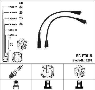 NGK 8218 - Augstsprieguma vadu komplekts ps1.lv