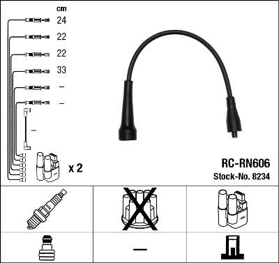 NGK 8234 - Augstsprieguma vadu komplekts ps1.lv