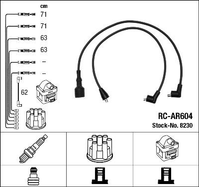 NGK 8230 - Augstsprieguma vadu komplekts ps1.lv