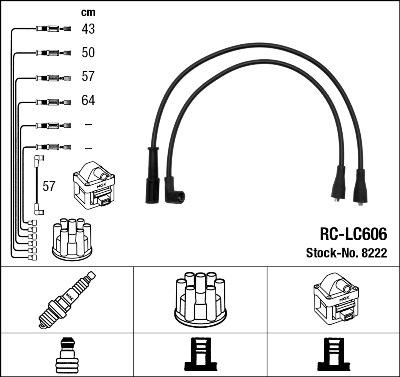 NGK 8222 - Augstsprieguma vadu komplekts ps1.lv