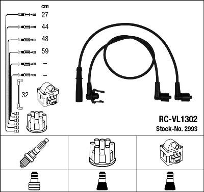 NGK 2993 - Augstsprieguma vadu komplekts ps1.lv