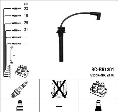 NGK 2476 - Augstsprieguma vadu komplekts ps1.lv