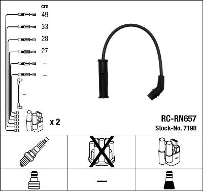 NGK 7198 - Augstsprieguma vadu komplekts ps1.lv