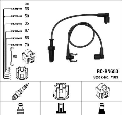 NGK 7183 - Augstsprieguma vadu komplekts ps1.lv