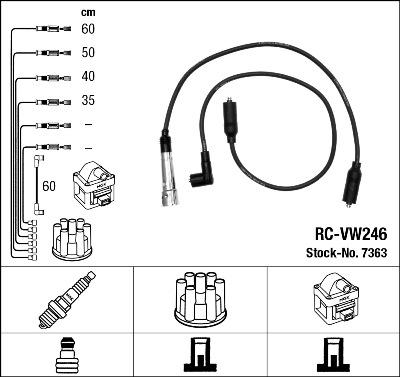 NGK 7363 - Augstsprieguma vadu komplekts ps1.lv