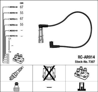 NGK 7307 - Augstsprieguma vadu komplekts ps1.lv