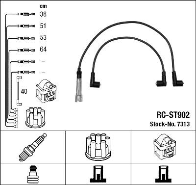 NGK 7313 - Augstsprieguma vadu komplekts ps1.lv