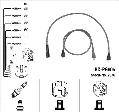 NGK 7376 - Augstsprieguma vadu komplekts ps1.lv