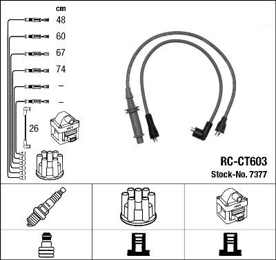 NGK 7377 - Augstsprieguma vadu komplekts ps1.lv