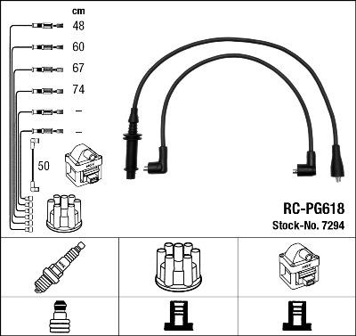 NGK 7294 - Augstsprieguma vadu komplekts ps1.lv