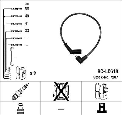 NGK 7287 - Augstsprieguma vadu komplekts ps1.lv