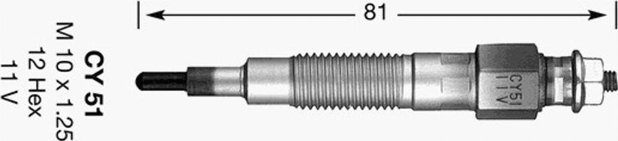 NGK CY51 - Kvēlsvece ps1.lv