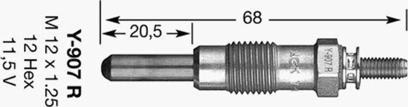 NGK Y-907R - Kvēlsvece ps1.lv