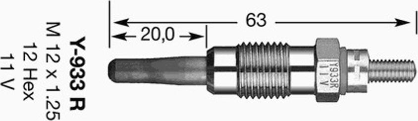 NGK Y-933R - Kvēlsvece ps1.lv