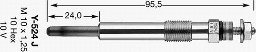 NGK Y-524J - Kvēlsvece ps1.lv
