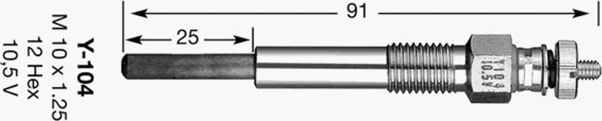 NGK Y-104 - Kvēlsvece ps1.lv