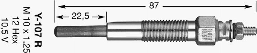 NGK Y 107 R - Kvēlsvece ps1.lv