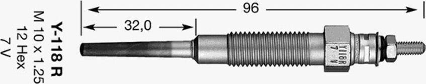 NGK Y-118 R - Kvēlsvece ps1.lv