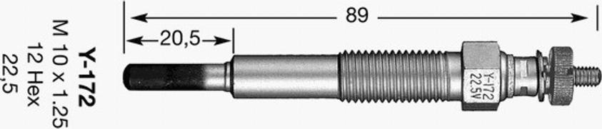 NGK Y172 - Kvēlsvece ps1.lv