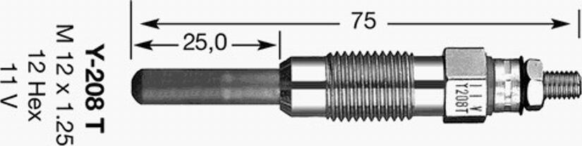 NGK Y-208 T - Kvēlsvece ps1.lv